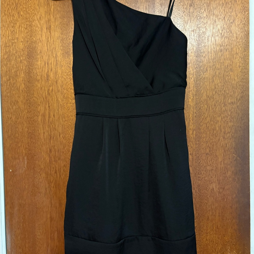 BCBGeneration Black One-Shoulder Ruched Cocktail Dress